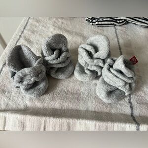 Baby Zutano booties, two pairs, 3 mo